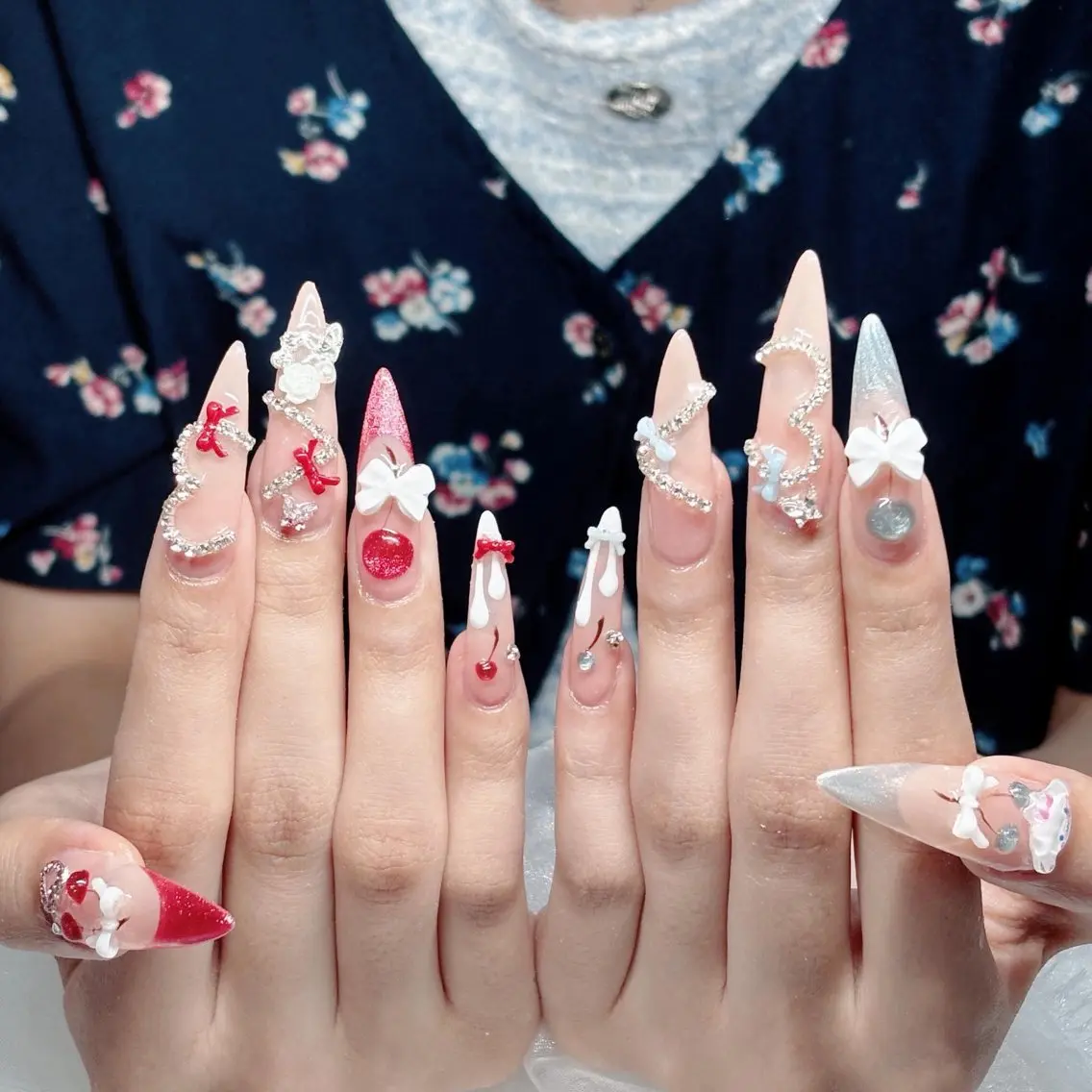 ネイル フットネイル フレンチネイル グラデーション 韓国ネイル ロングネイル ハンドネイル Hani Nail Salonのネイルデザイン