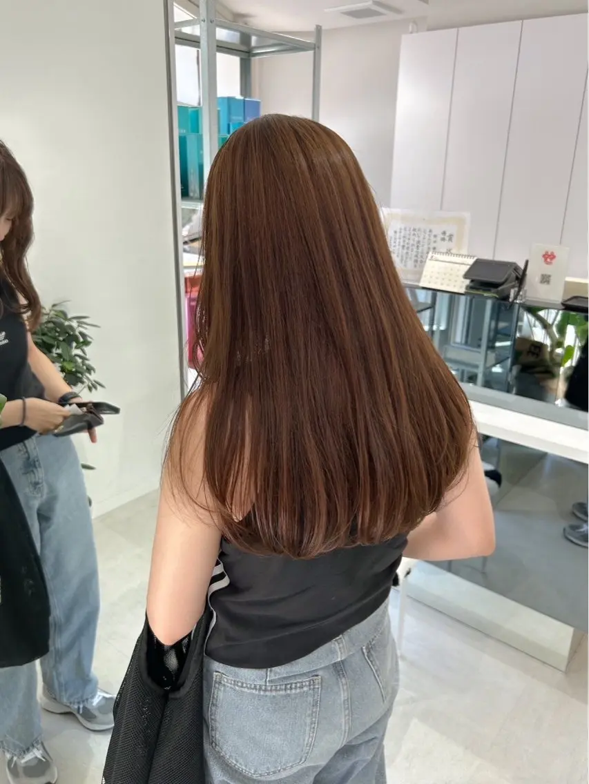 カラー ブラウンカラー オレンジ オレンジブラウン ヘアカラー トリートメント 赤み消しベージュ/ ブラウン/aya🫒のヘアスタイル