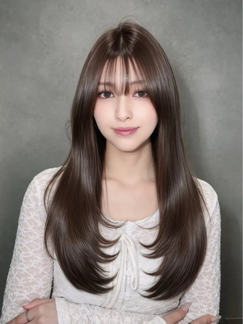 セミロング カラー パーマ ヘアカラー 縮毛矯正 トリートメント 🫧巻ける縮毛矯正 🫧髪質改善リク🫧のヘアスタイル