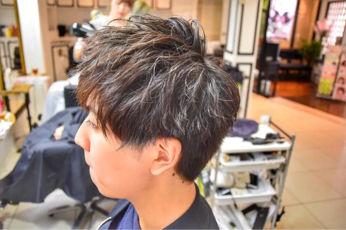 ショート カラー パーマ メンズ 美髪矯正 Rioのヘアスタイル