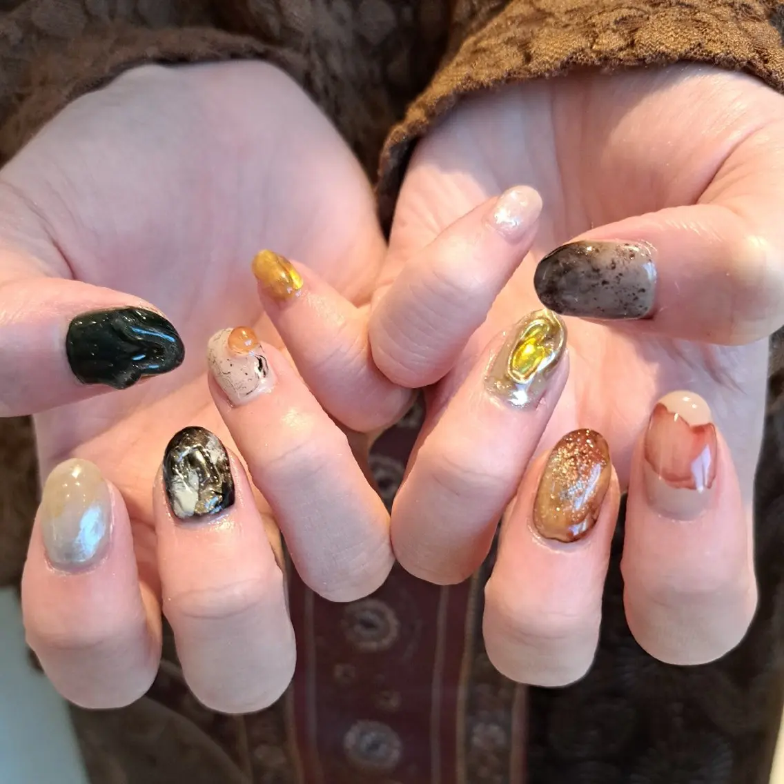 ネイル アートネイル ジェルネイル 持ち込み ニュアンスネイル ハンドネイル Nail mood デザイン持ち込みokのネイルデザイン