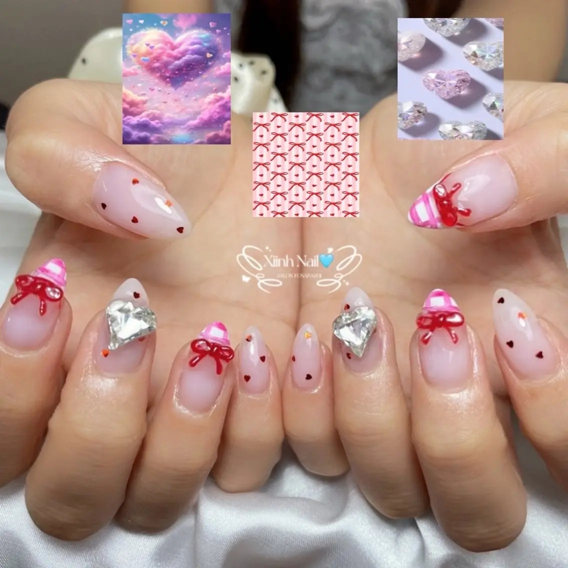 ネイル チークネイル 桜ネイル 長さ出し フットネイル ジェルネイル ハンドネイル XIINH NAIL SALONのネイルデザイン
