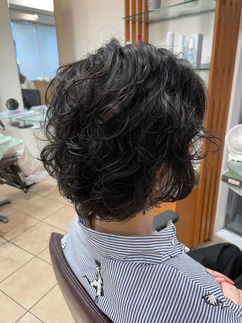 ミディアム くせ毛 カット ヘアカラー 宗村 嘉哉のヘアスタイル