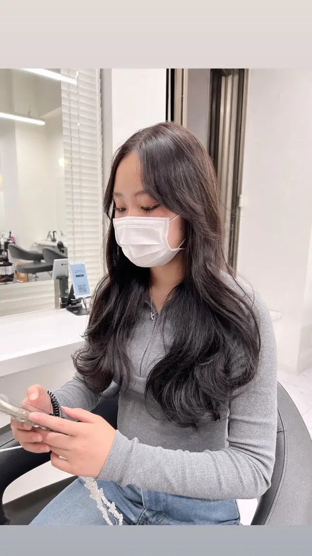 ロング カラー パーマ ヘアアレンジ メンズ 上品＆韓国風 🥀海心🥀のヘアスタイル