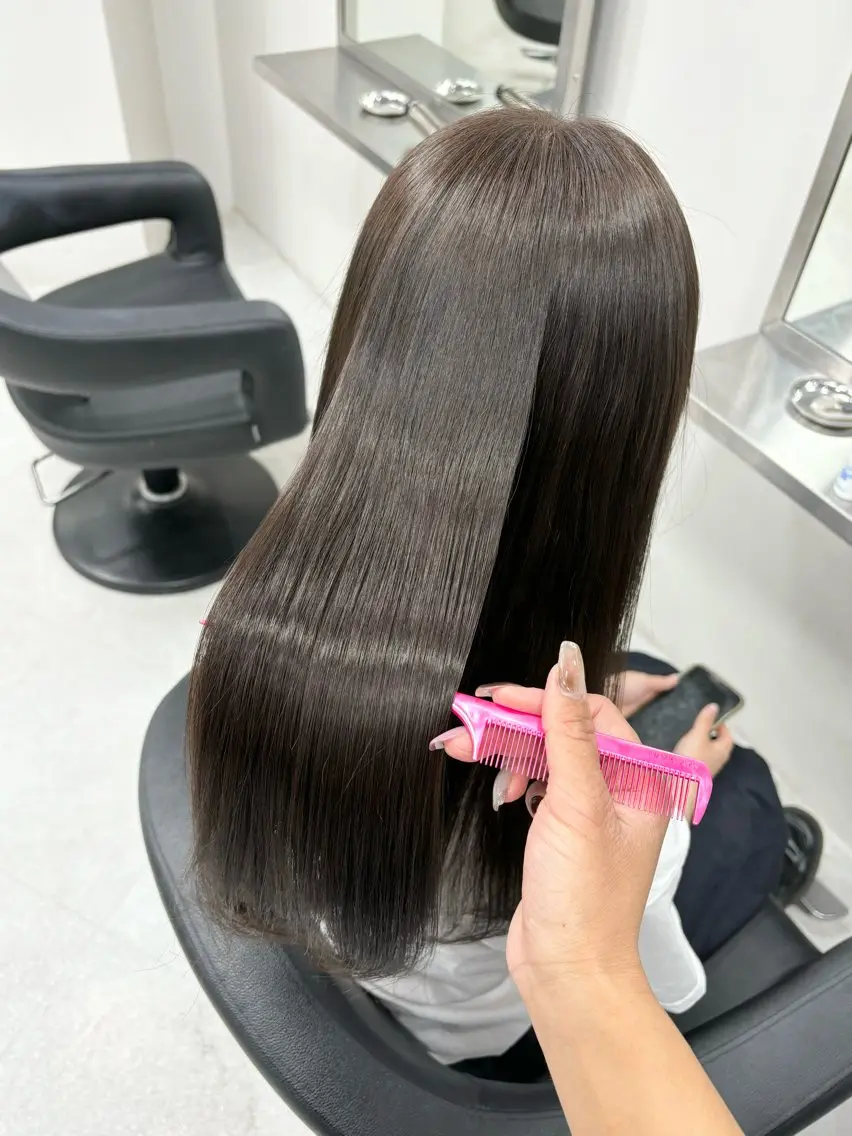 ロング パーマ 縮毛矯正 縮毛矯正 トリートメント 韓国レイヤー/ 縮毛矯正🎀minaのヘアスタイル