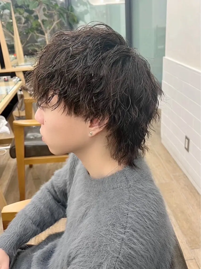 パーマ メンズ メンズパーマ メンズウルフカット ウルフカット カット パーマ 🐻メンズパーマ 特化sota🐻のヘアスタイル