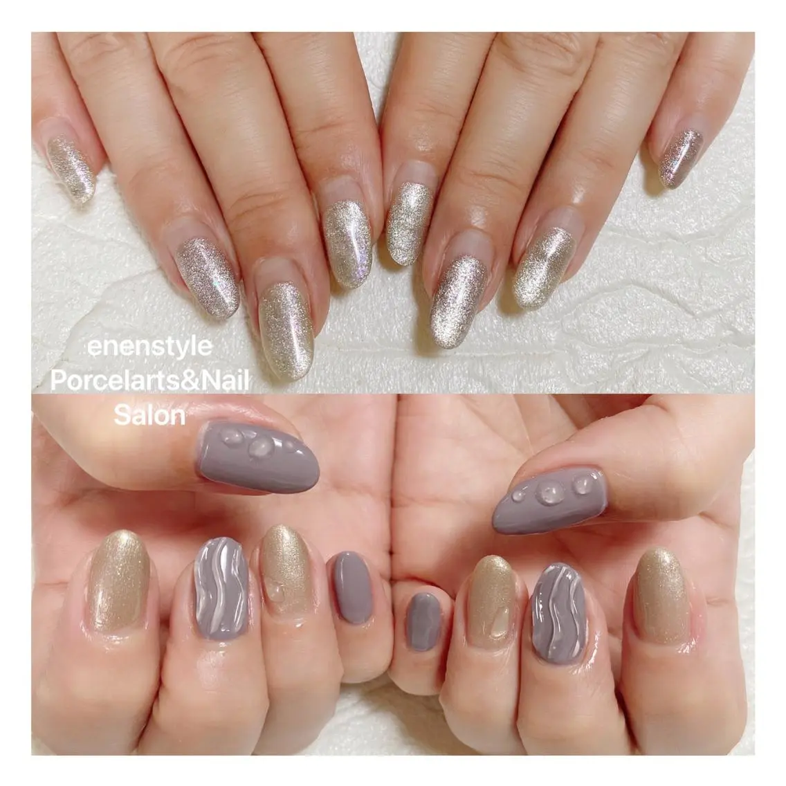 ミディアム ネイル ハンドネイル 🐾enen style 🐾のネイルデザイン