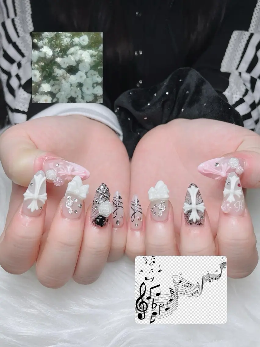 ネイル ガーリー ハート 韓国ネイル ニュアンスネイル リボン Sora nail 長さ出し専門店のネイルデザイン