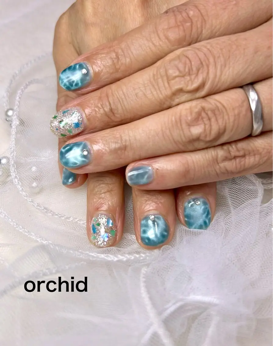 ネイル ハンドネイル orchid ♡オーキッドのネイルデザイン