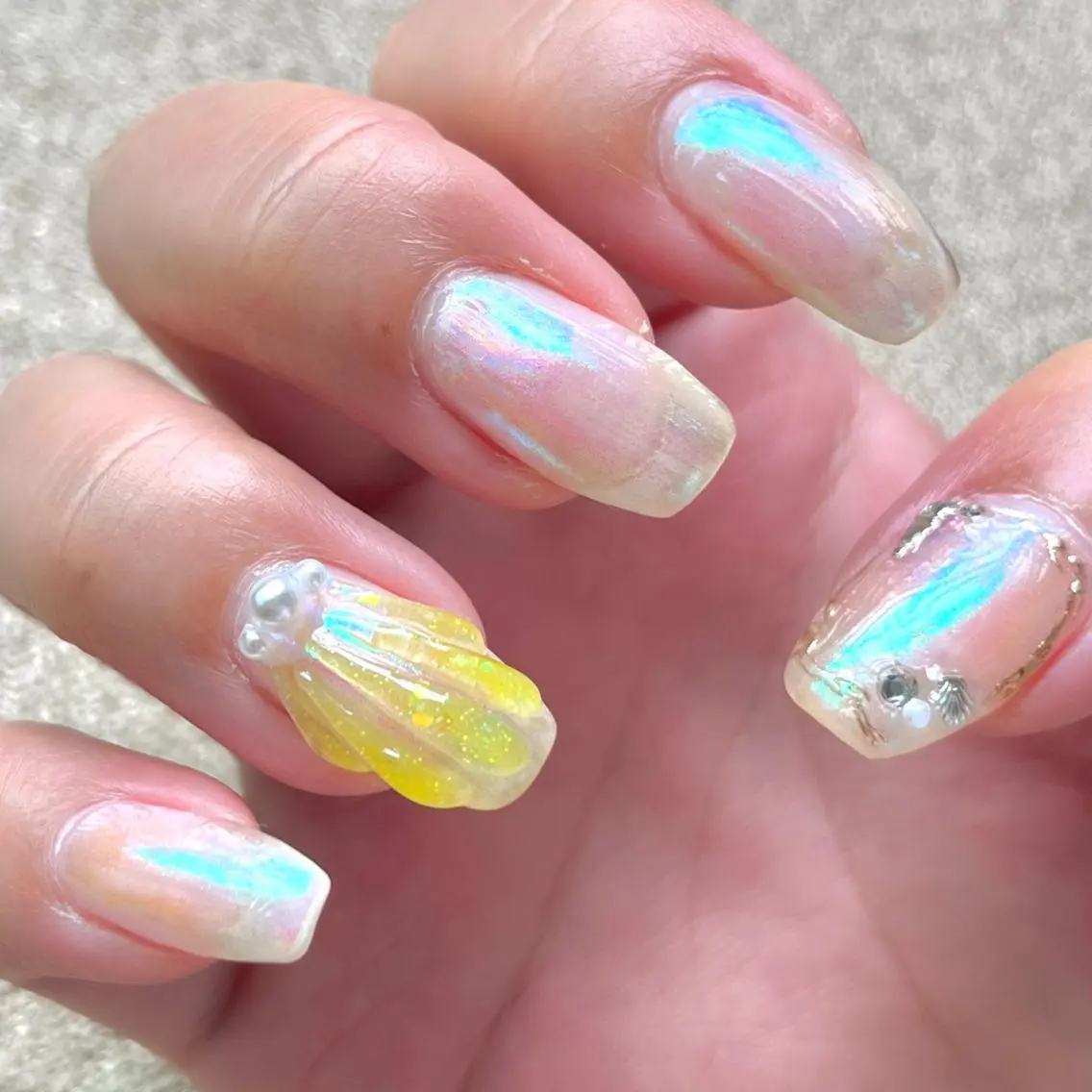ネイル オーロラネイル ハンドネイル Jasmine NAILのネイルデザイン