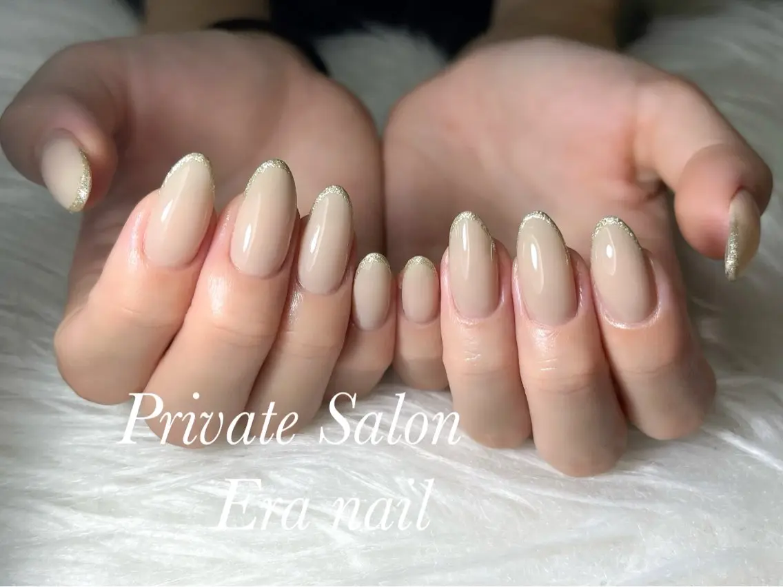 ネイル フレンチネイル ラメ(グリッター) ワンカラーネイル ハンドネイル Era nailのネイルデザイン