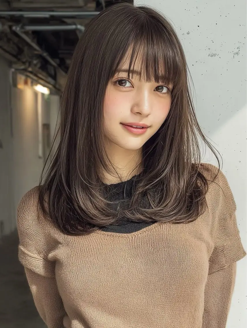 セミロング カット ヘアカラー 透明感/似合わせ/ 村田七夕のヘアスタイル