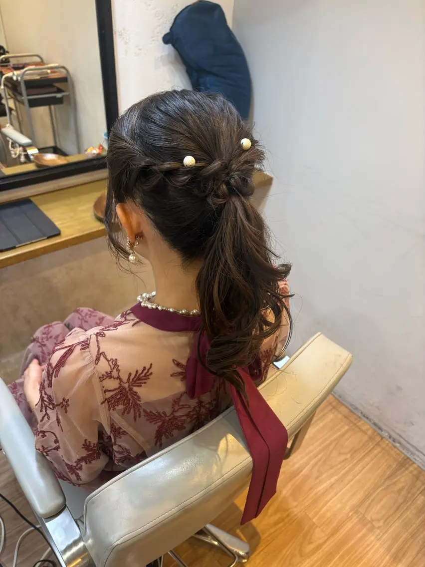 ヘアアレンジ ヘアセット 韓国ヘアー🇰🇷 MIWAのヘアスタイル