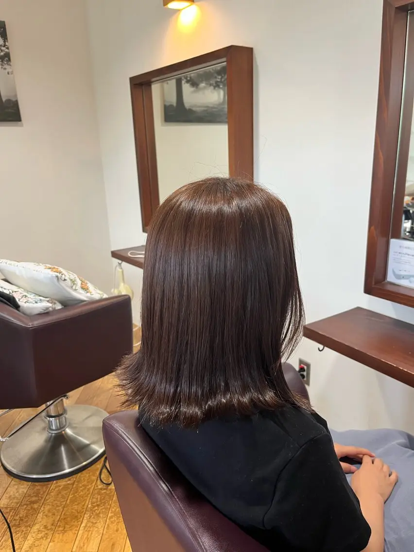 ミディアム カラー ブラウンカラー 大瀬 敬子🌿のヘアスタイル