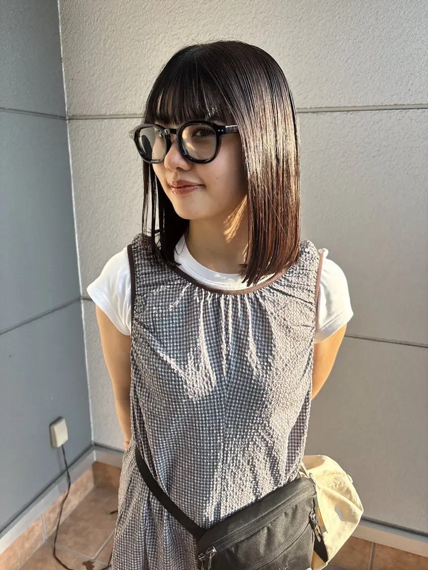 ミディアム カット 縮毛矯正 安藤楓華 fuka andoのヘアスタイル