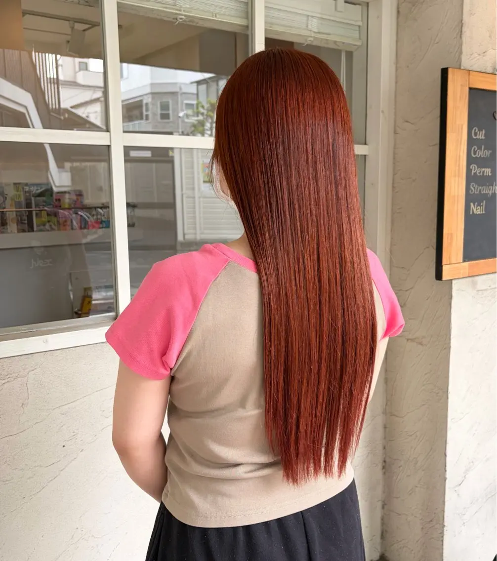 カラー オレンジ ヘアカラー トリートメント カラーモデル募集 💞/町屋/mao⟡のヘアスタイル