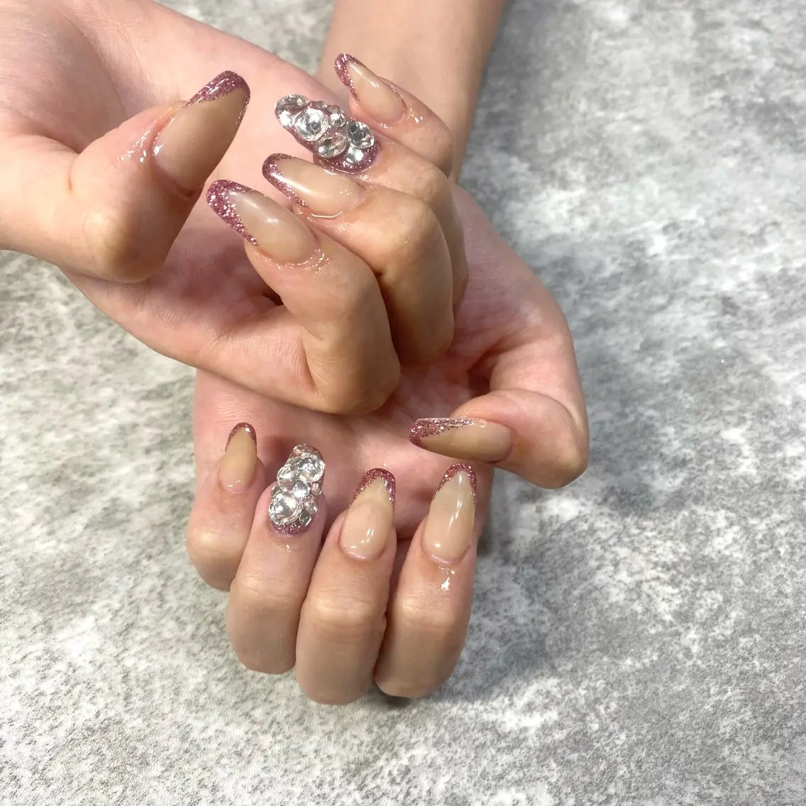 ネイル フレンチネイル キラキラネイル ハンドネイル ★Rinail... .のネイルデザイン