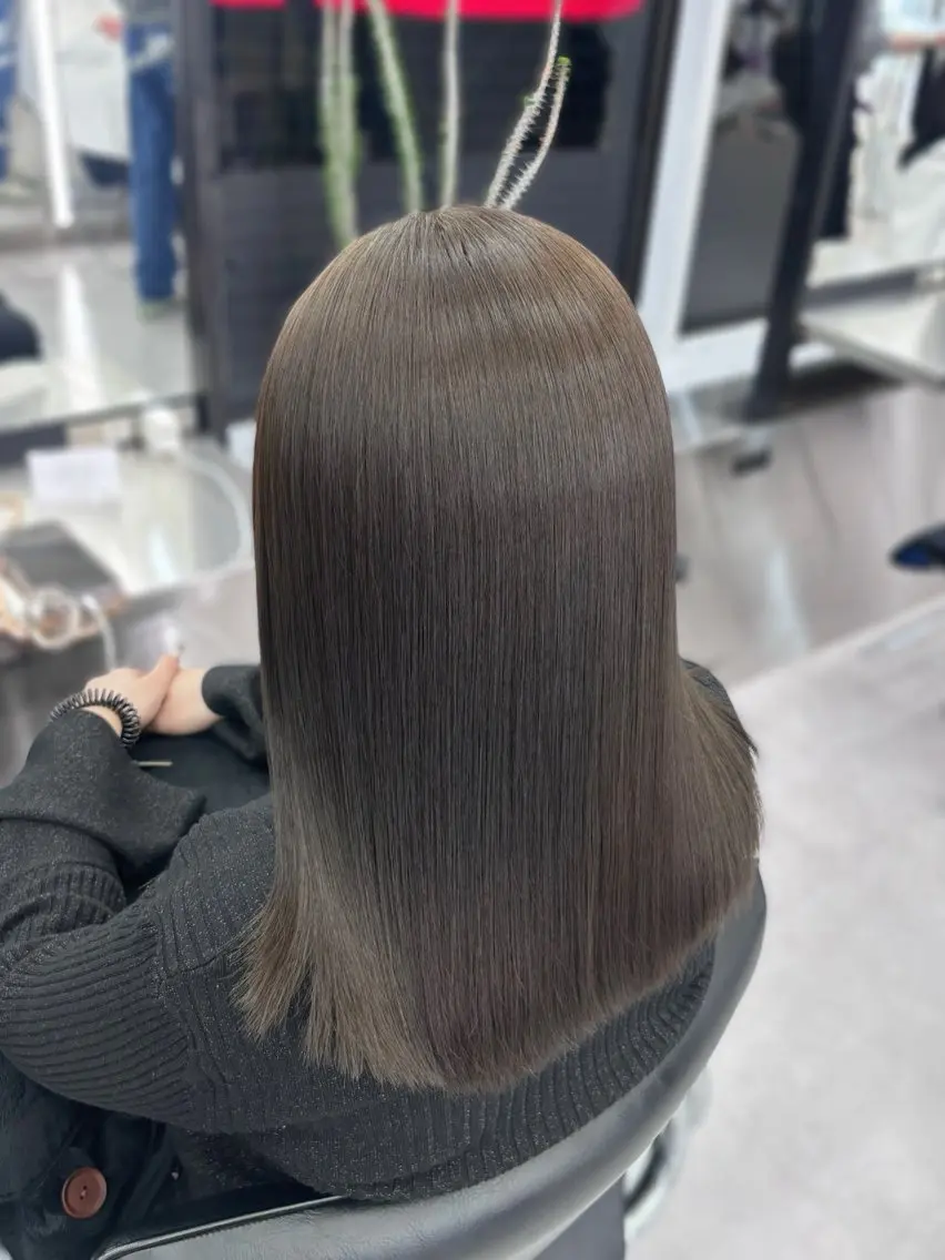 ロング カラー パーマ カット ヘアカラー 縮毛矯正 心斎橋/ブリーチなし 髪質改善/レイヤーのヘアスタイル