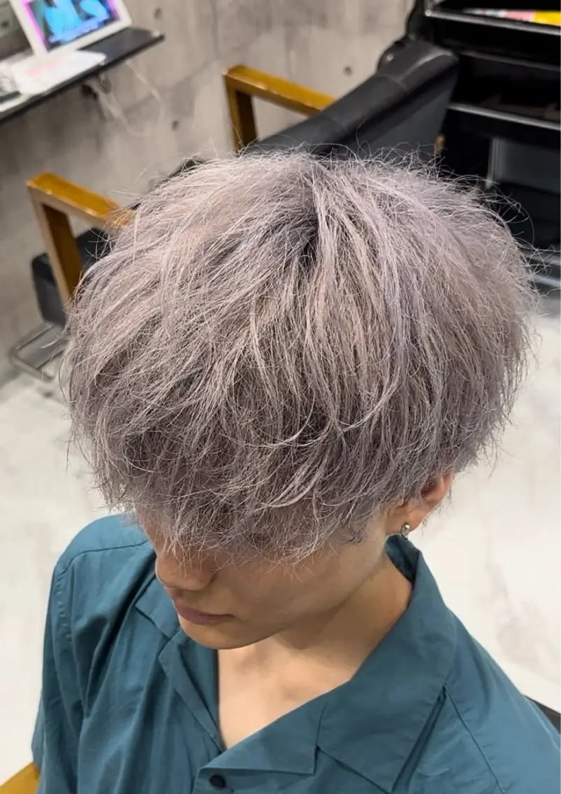 ミディアム カラー メンズ カット ヘアカラー 🪮メンズパーマ🪮 池田雅侑のヘアスタイル