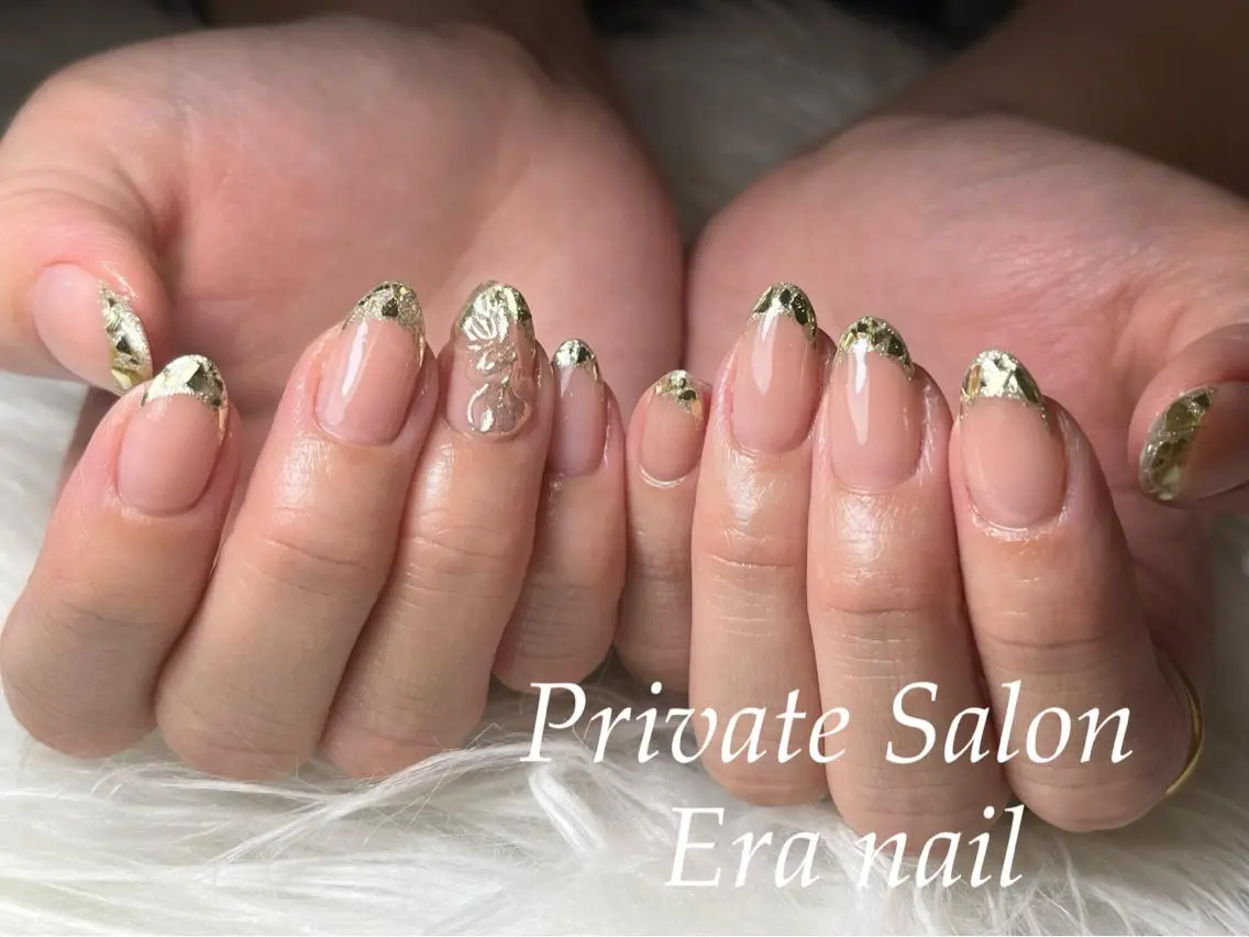 ネイル フレンチネイル ガラスフレンチ Era nailのネイルデザイン