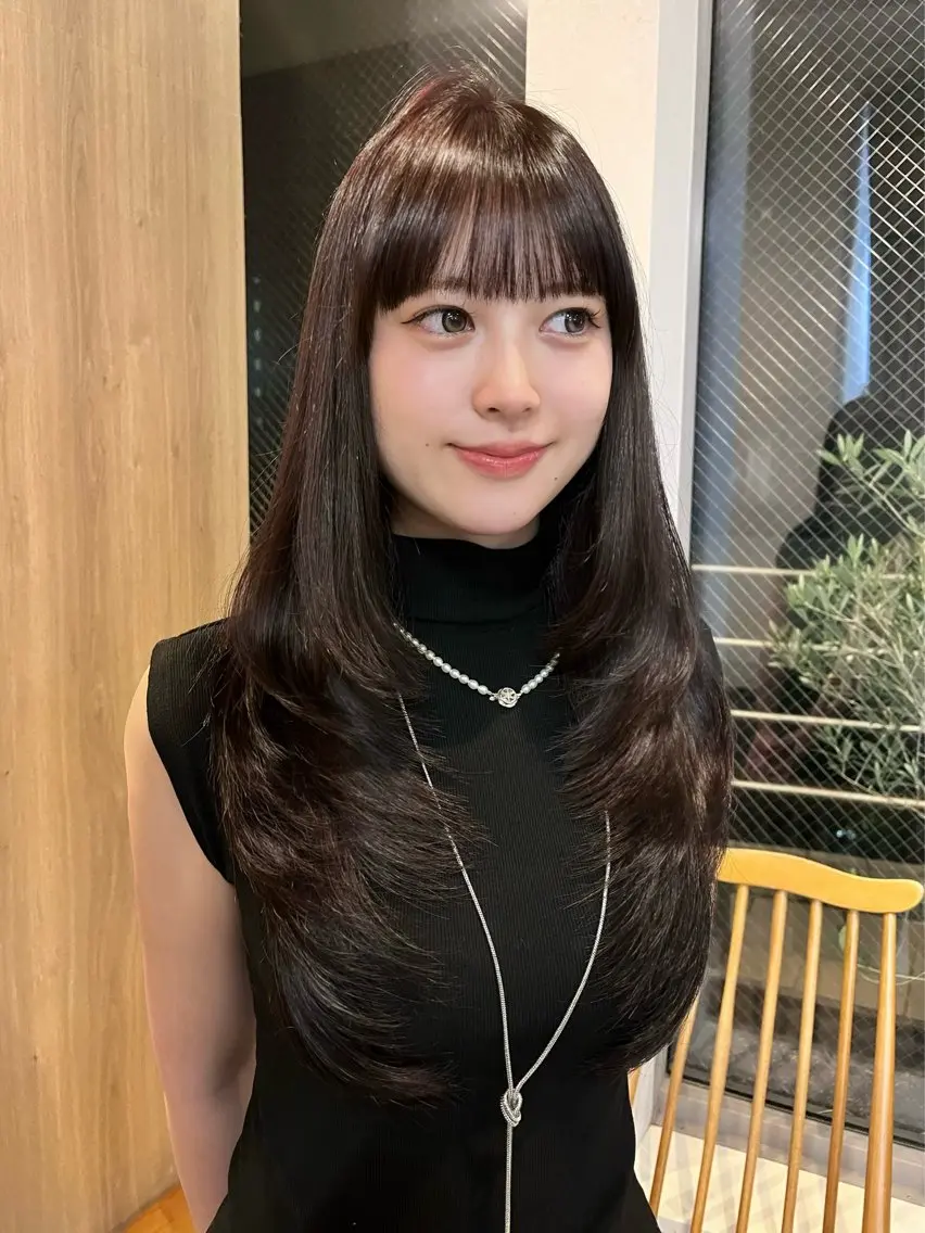 ロング カット ヘアカラー 韓国ヘア/ マナミ🇰🇷🩶のヘアスタイル