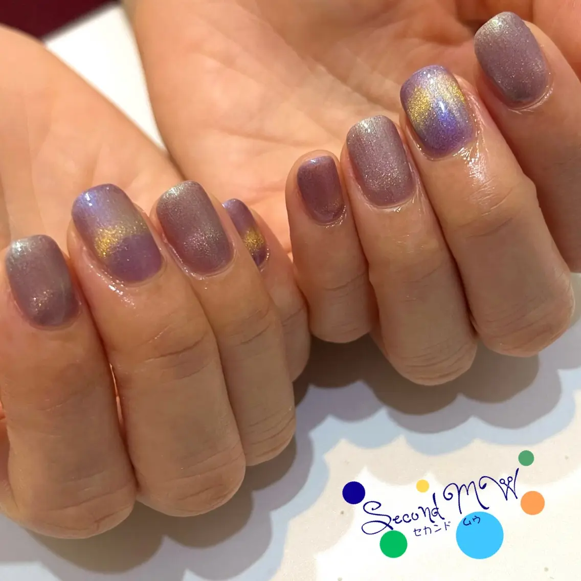 ネイル マグネットネイル オフィスネイル シンプルネイル ハンドネイル SecondMW _nail 　川連のネイルデザイン