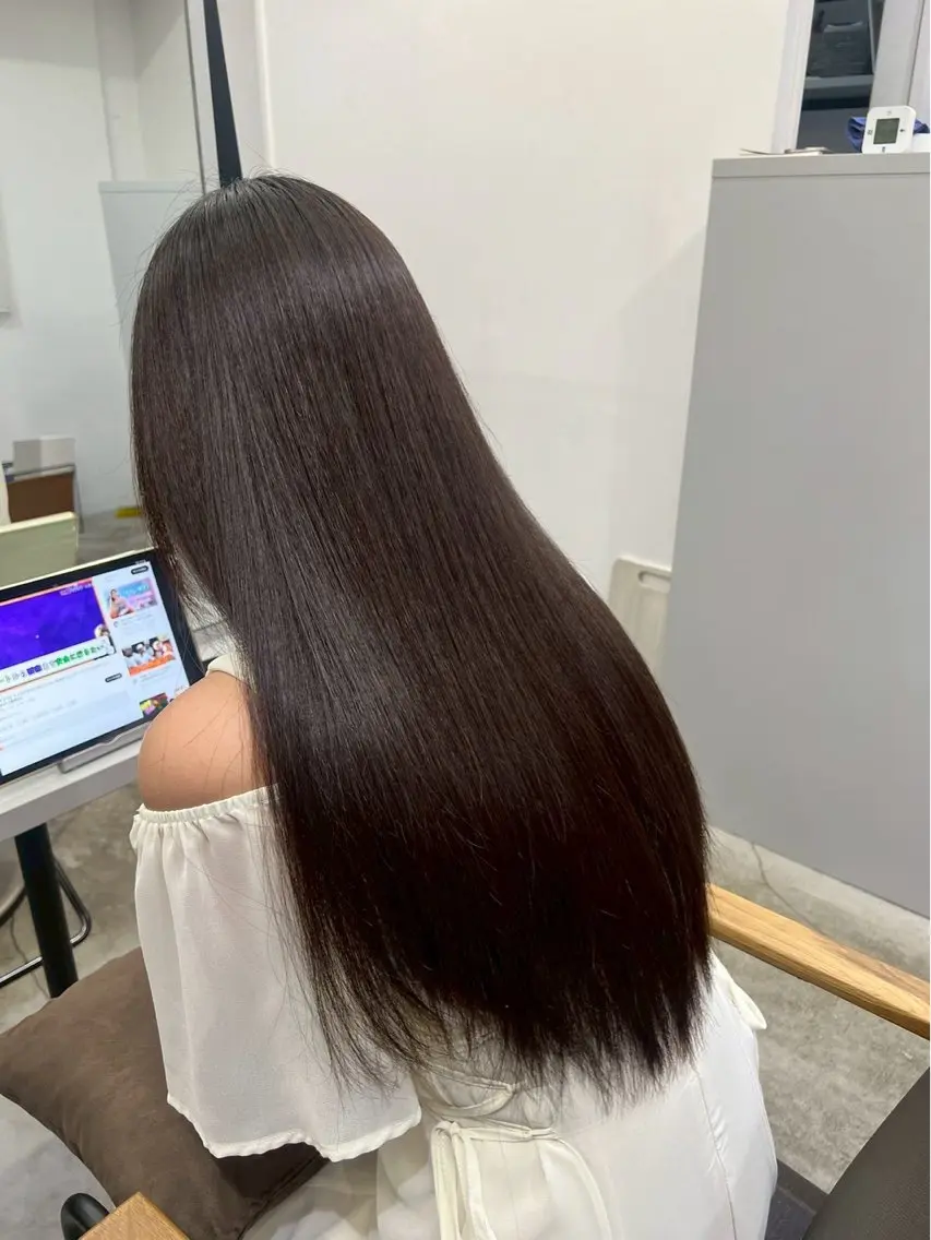 ロング パーマ 縮毛矯正 ハイトーンカラー が絶対可愛い✨泰聖✨のヘアスタイル
