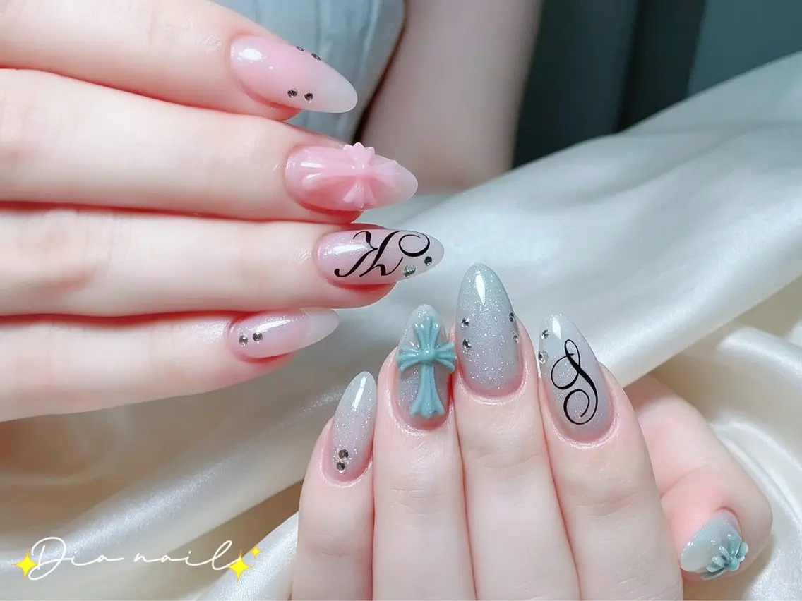 ネイル フットネイル 韓国ネイル レース マグネットネイル ニュアンスネイル ハンドネイル Dia nail サロンのネイルデザイン