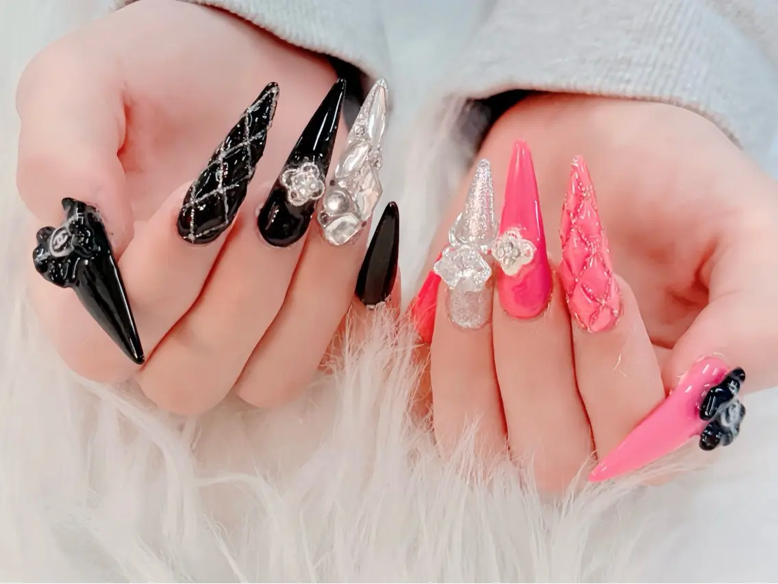 ネイル ブルー ジェルネイル ガーリー グラデーション グリーン ハンドネイル Rin Nail 新大久保店のネイルデザイン