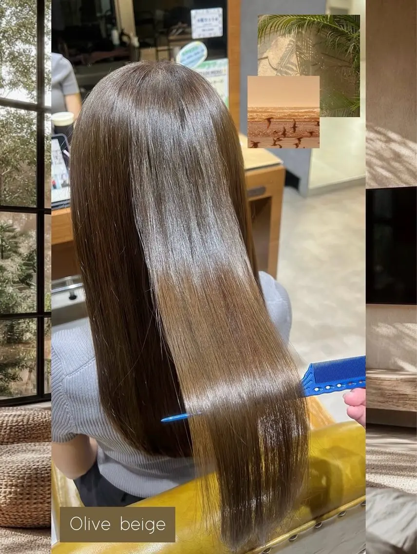 ロング カラー ベージュカラー 透明感カラー オリーブベージュ 髪質改善 ヘアカラー トリートメント 🌺モデル募集中🥥 𝘈𝘺𝘢𝘯𝘦のヘアスタイル