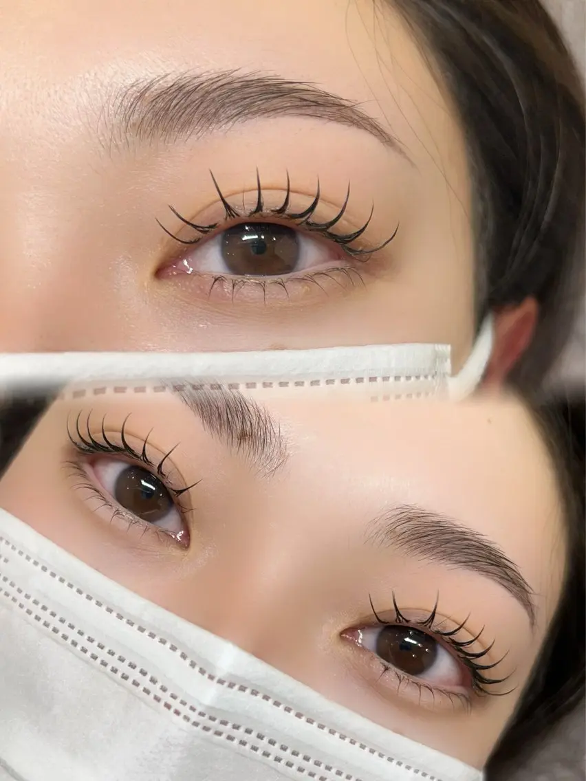 👀❤︎中顔面短縮見え🪽パリジェンヌラッシュリフトorまつげパーマ上下🌼（艶々コーティング付き）¥7000の写真