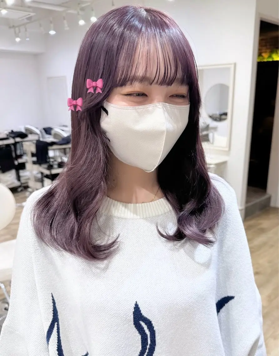 𓊆🎀前髪カット&イルミナカラー𓊇お顔周りの似合わせカット、透明感カラー✨の写真