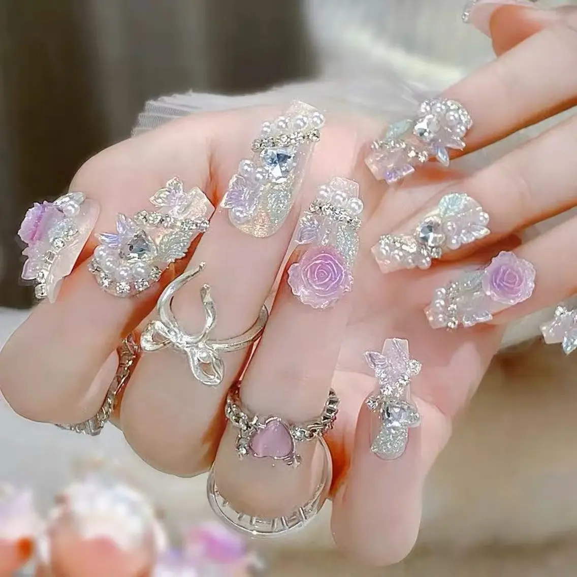 ネイル アートネイル フラワーネイル 春ネイル リセス 高田馬場💎のネイルデザイン