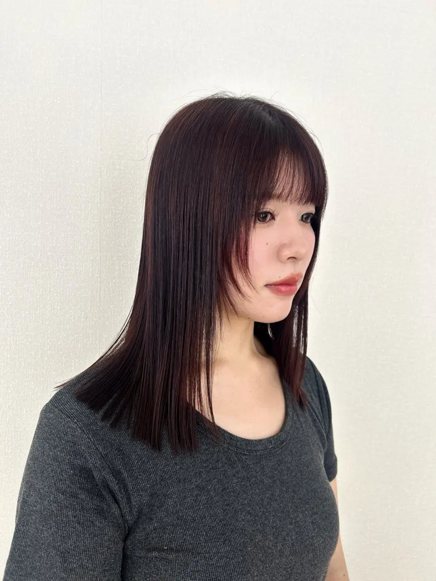 セミロング 顔周りカット レイヤーカット カット 渡辺 望愛のヘアスタイル