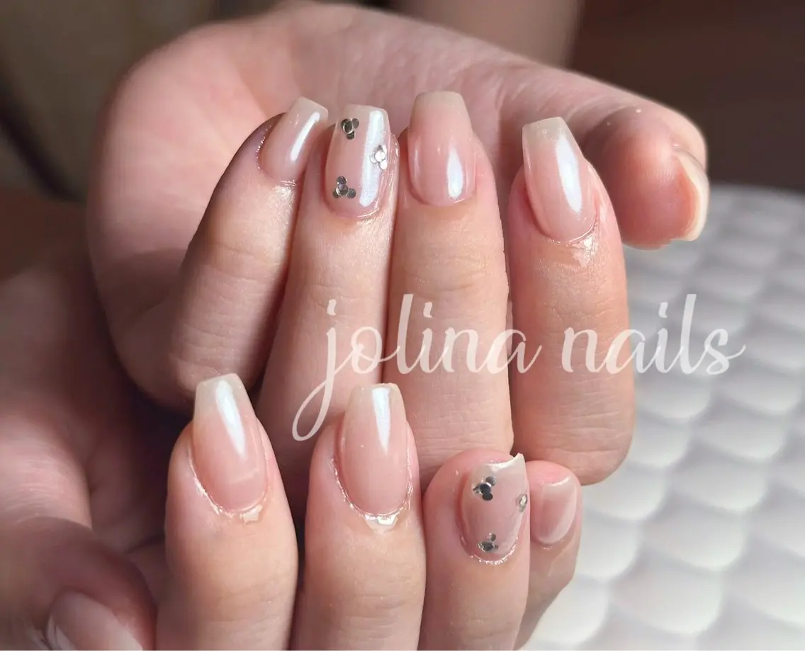 ネイル アートネイル オフィスネイル ピンク シンプルネイル ハンドネイル jolina nails鶴見店のネイルデザイン