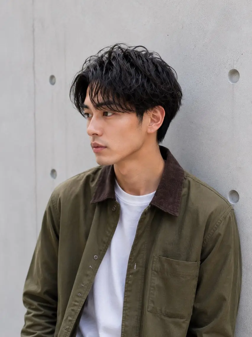 ショート パーマ メンズ カット パーマ トリートメント 平尾薬院メンズカット FLICK/パーマのヘアスタイル