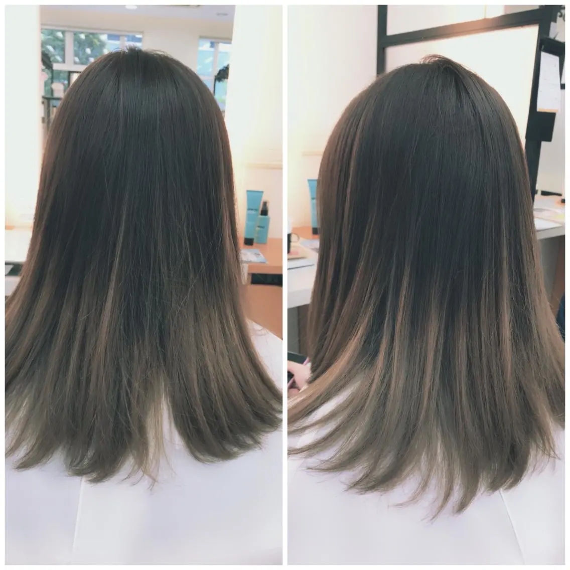 ミディアム カラー グラデーションカラー グレージュ 奈良崎 和弘のヘアスタイル