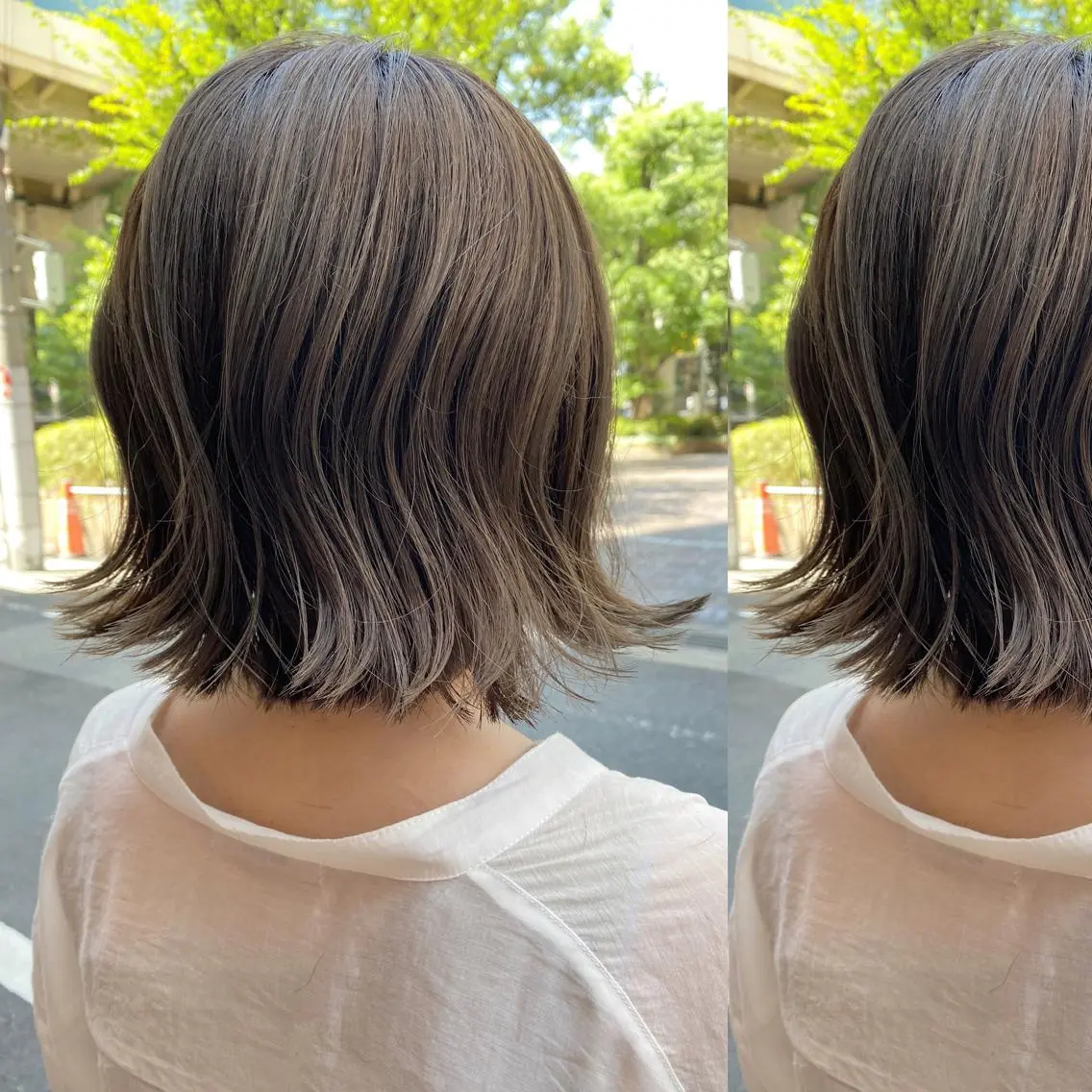 ミディアム カラー グレージュ オレンジ カット ヘアカラー トリートメント ヘッドスパ ツキノキ　ミナ 8月から西梅田店のヘアスタイル