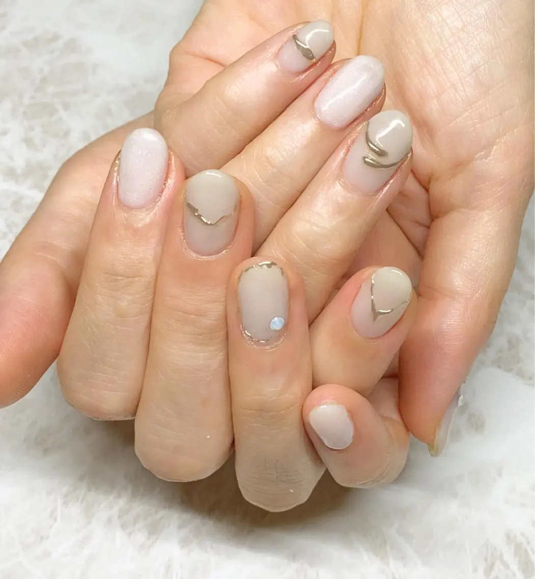 ネイル アートネイル ブルー ジェルネイル ラメ(グリッター) ニュアンスネイル 松田 祥子のネイルデザイン