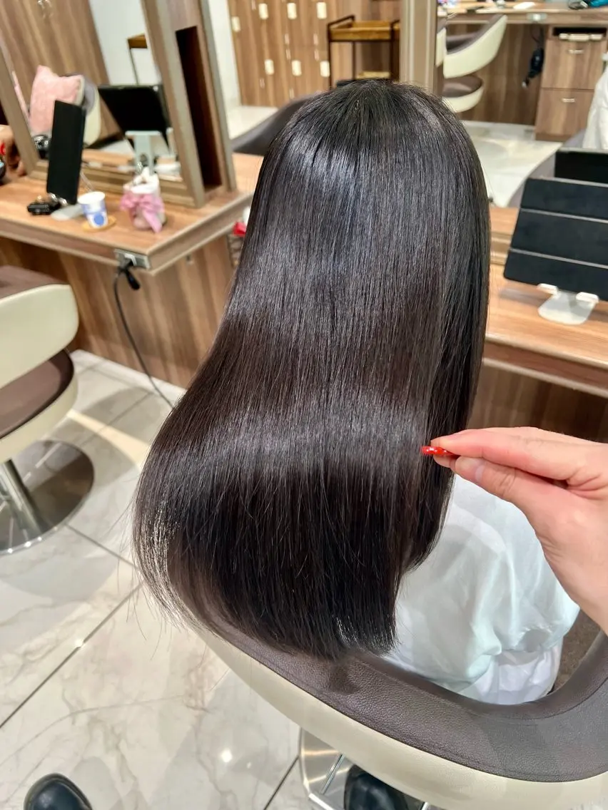 ロング 縮毛矯正 トリートメント 髪質改善縮毛矯正 谷口雄太のヘアスタイル