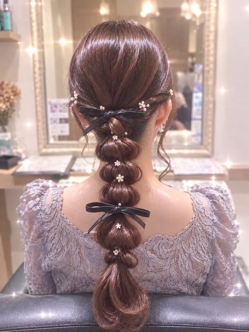 ヘアアレンジ 結婚式・ブライダル ヘアセット 透明感カラー🤎 静岡/💖ヘアセットのヘアスタイル