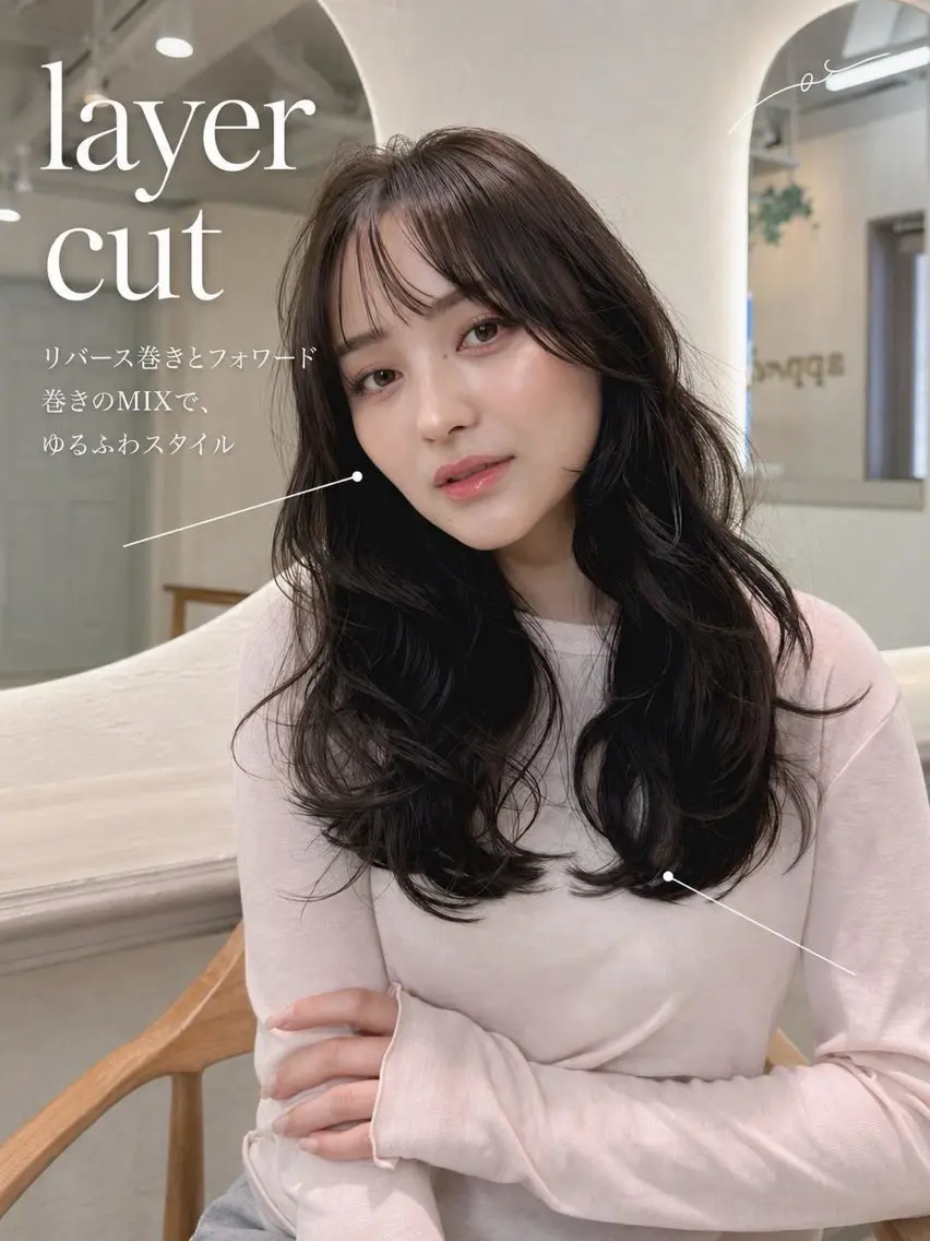 カット＋透明感カラー＋フローディア4stepトリートメントの写真