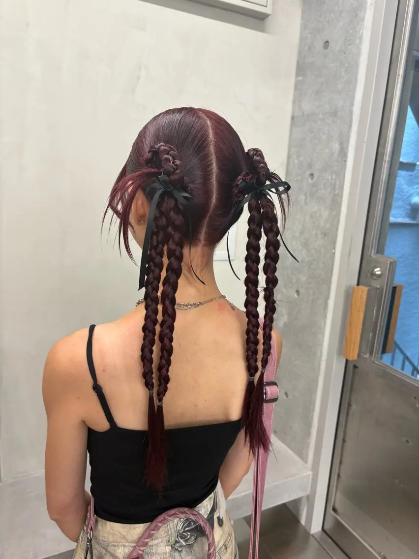 ロング ヘアアレンジ カット ヘアセット トレンドカラー🥣／ ヘアアレンジ✩.*˚のヘアスタイル