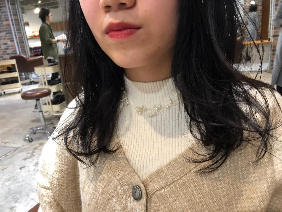 セミロング カラー アッシュ 黒髪 ヘアカラー トリートメント ⭐️ハイクオリティ カラー杉本雄志⭐️のヘアスタイル