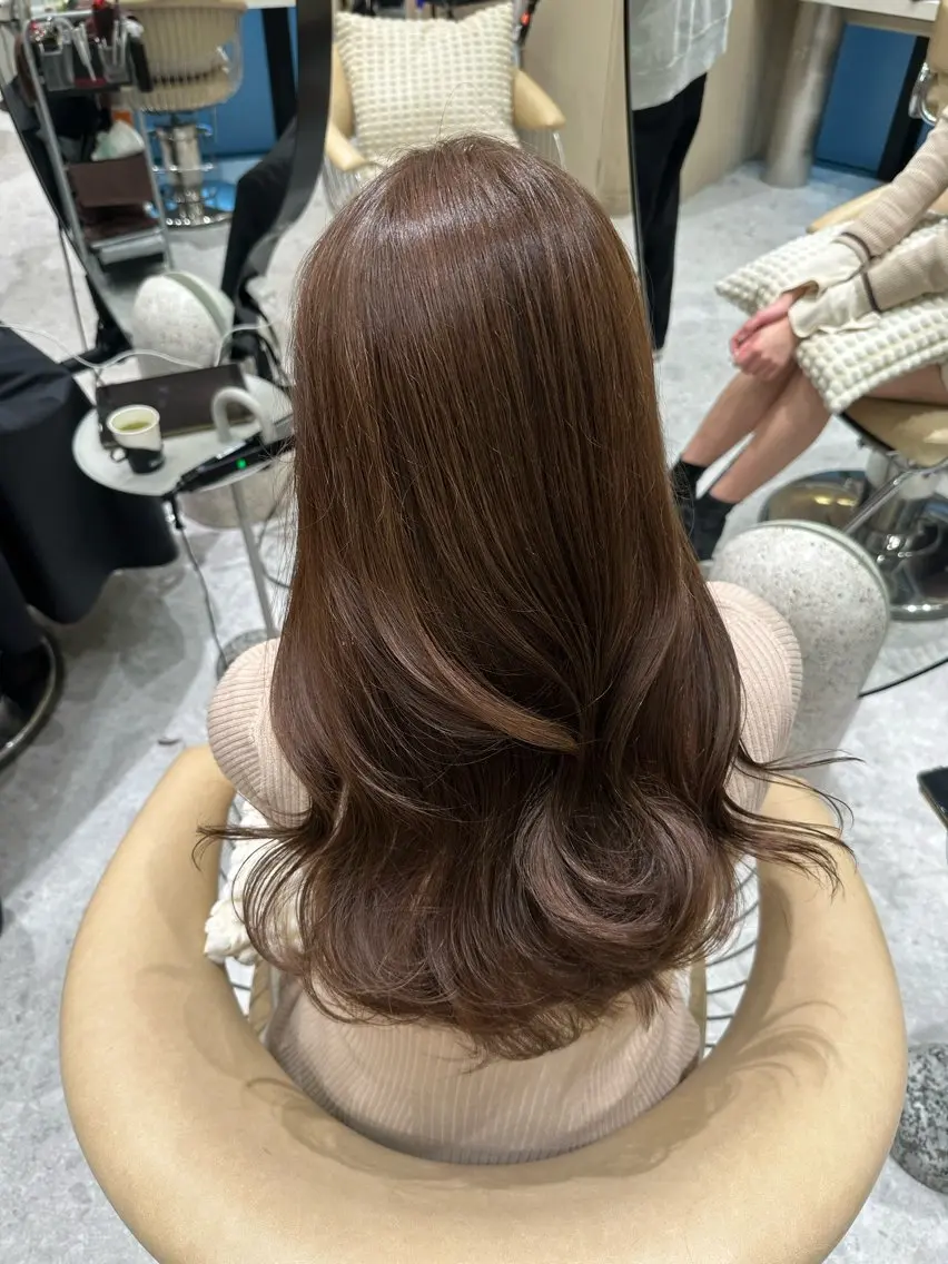ロング カラー ヘアアレンジ カット ヘアカラー トリートメント 🤎小顔レイヤー /ベージュ🤎友香のヘアスタイル