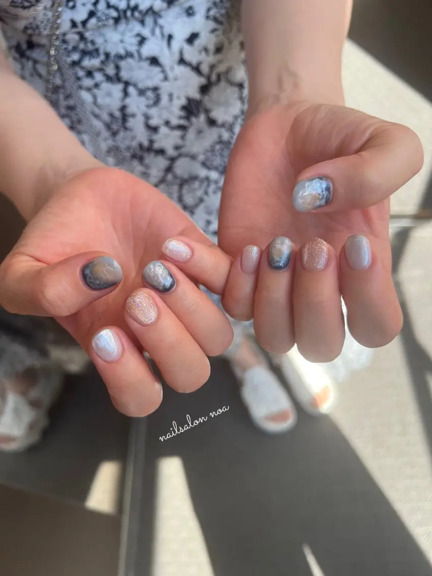 ネイル ニュアンスネイル ショートネイル ハンドネイル ショートネイル専門店 noaのネイルデザイン