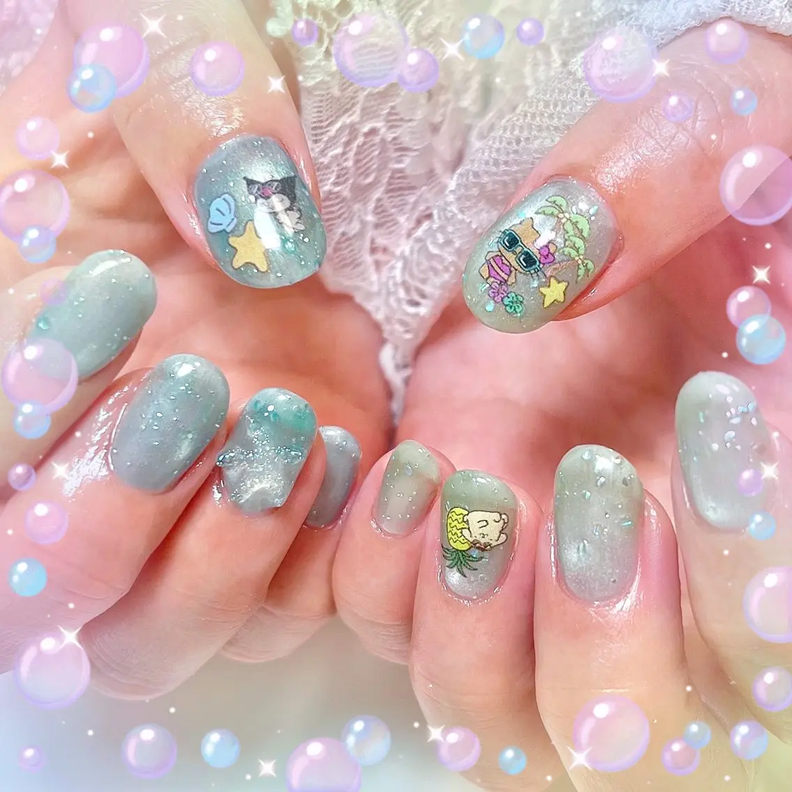 ネイル ハンドネイル いちごパフェ ゆいのネイルデザイン