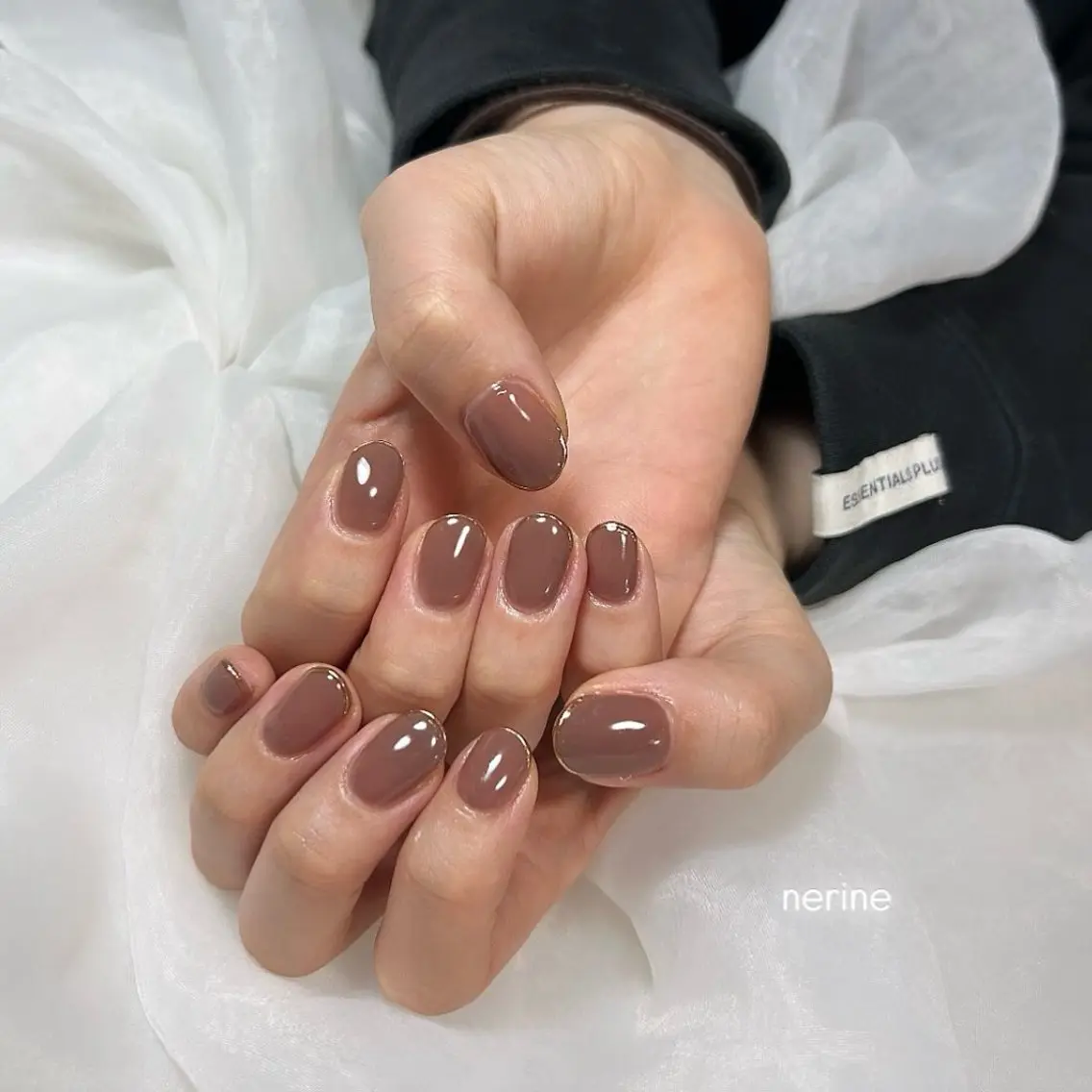 ネイル ブラウン ハンドネイル nail salon nerineのネイルデザイン