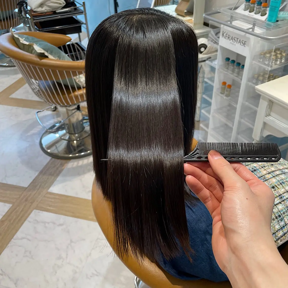 セミロング カット ヘアカラー 縮毛矯正 トリートメント 💎韓国レイヤー/ 髪質改善💎武村侑哉のヘアスタイル