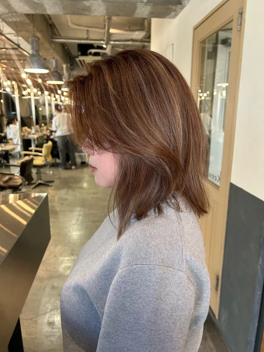ミディアム カラー ハイライトカラー ハイライト ヘアカラー keen 立川のヘアスタイル